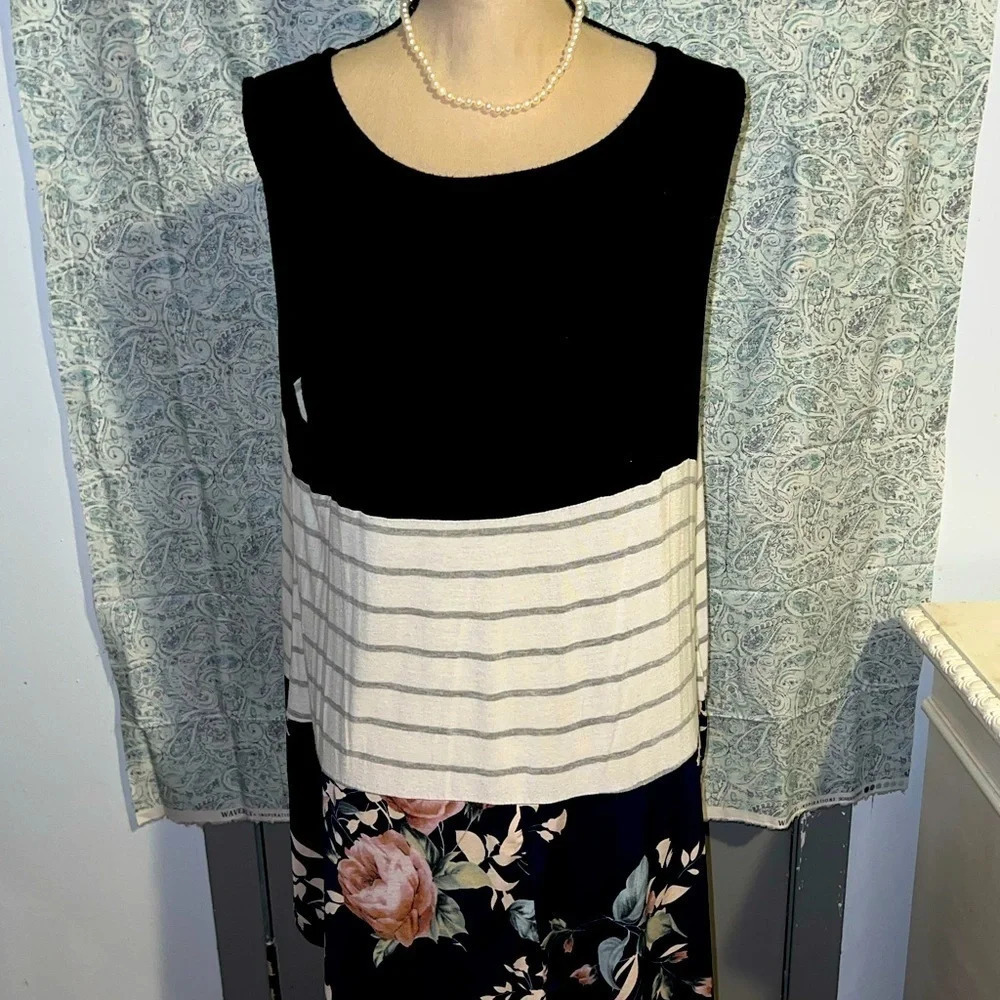 PLUS size color block tank top